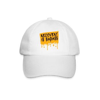 Recovery Is Badass Motivational Recovery Quote Logo - Baseball Cap - white/white - Front