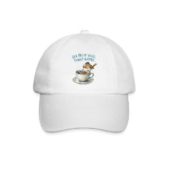 Der frühe Vogel trinkt Kaffee - Baseballkappe - Weiß/Weiß - Vorne