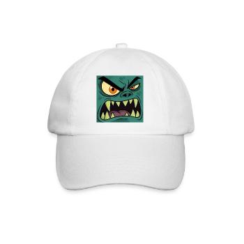 Visage de monstre en colère – Graphisme vectoriel de dessin animé - Casquette classique - blanc/blanc - Devant