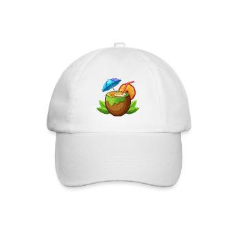 Tropisches Kokosnussgetränk - Baseballkappe - Weiß/Weiß - Vorne