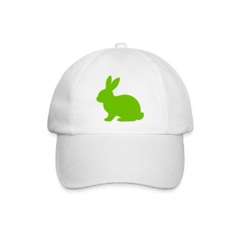 Heller Hase Silhouette - Baseballkappe - Weiß/Weiß - Vorne