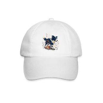 Hund auf der bunten Wiese - Baseballkappe - Weiß/Weiß - Vorne