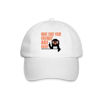 Make Sure Your Friends Are Okay Pinguin Nerd Geek - Baseballkappe - Weiß/Weiß - Vorne