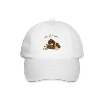 Read One More Christmas Chapter Dachshund - Baseball Cap - white/white - Front