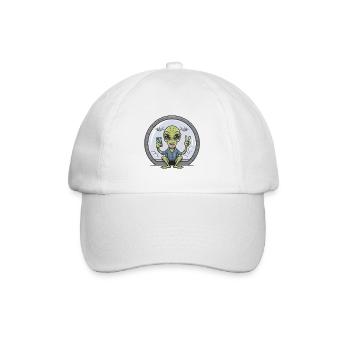 Alien Selfie With Fighter Jets - Baseball Cap - white/white - Front