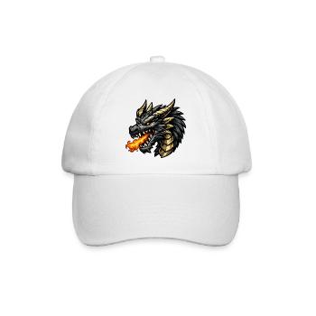 Drache Feueratem - Baseballkappe - Weiß/Weiß - Vorne