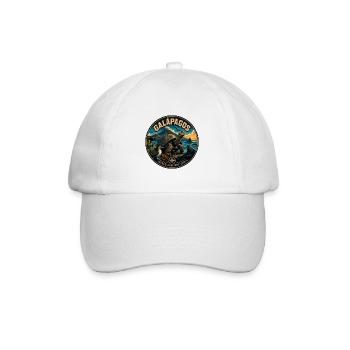Galapagosinseln Vintage Wildtierabzeichen - Baseballkappe - Weiß/Weiß - Vorne