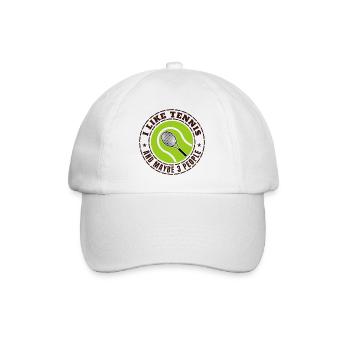 I LIKE TENNIS AND MAYBE 3 PEOPLE - Baseball Cap - white/white - Front