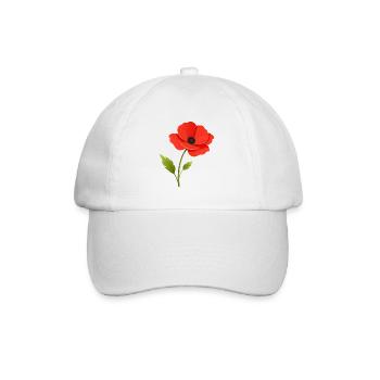 Poppy flower - Baseball Cap - white/white - Front