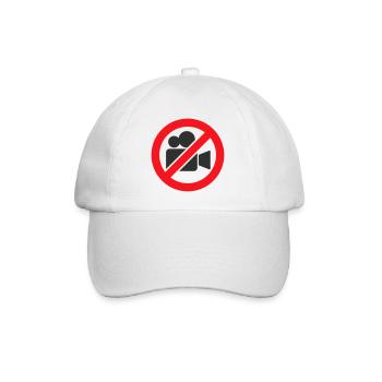 Panneau d’avertissement interdiction d’interdiction d’enregistrement vidéo - Casquette classique - blanc/blanc - Devant