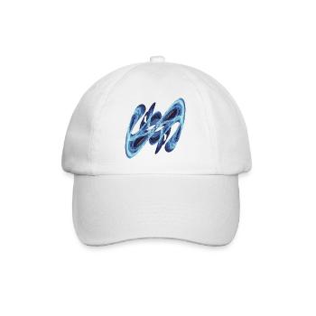 Blue Glow – Fractal Art - Casquette classique - blanc/blanc - Devant