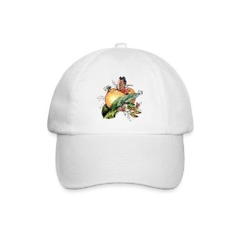 Butterflies on an orange - Baseball Cap - white/white - Front