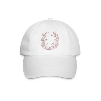 Grain wreath with bees - Baseball Cap - white/white - Front