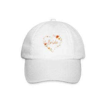 Bride! Boho Floral Heart, Floral Design, Per - Baseball Cap - white/white - Front