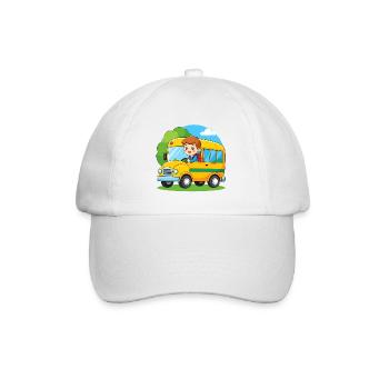 Bus scolaire jaune pour l’inscription scolaire – bus de rentrée scolaire - Casquette classique - blanc/blanc - Devant