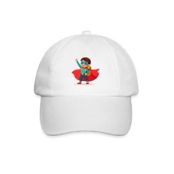 Superhero for school enrollment – Back to school with a satchel - Baseball Cap - white/white - Front