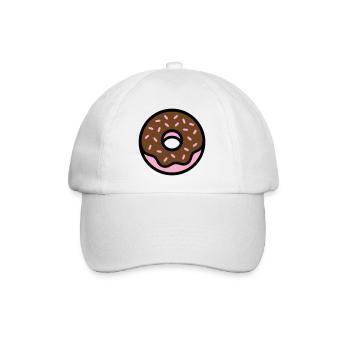 Donut Chocolate Sprinkles Icon - Baseball Cap - white/white - Front