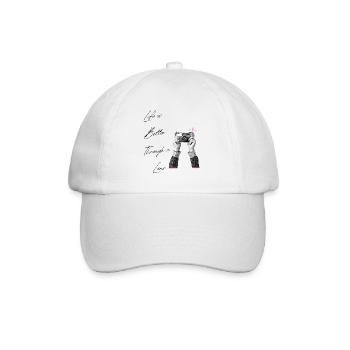 La vie est meilleure grâce à un objectif vintage art photo - Casquette classique - blanc/blanc - Devant
