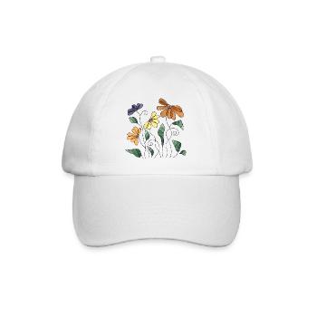 Flowers - Baseball Cap - white/white - Front