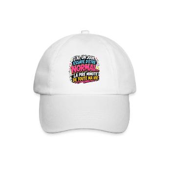J’ai essayé d’être normal – Humour rétro - Casquette classique - blanc/blanc - Devant