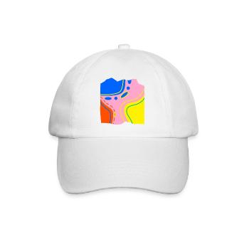 Œuvres d’art abstraites en flux de couleurs - Casquette classique - blanc/blanc - Devant