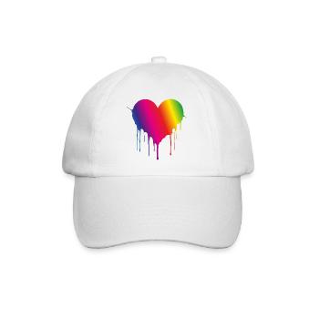 Cœur Arc-en-ciel Goutte - Casquette classique - blanc/blanc - Devant
