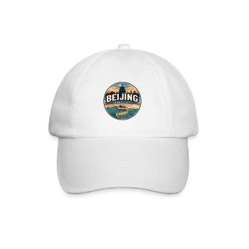 Retro Beijing Great Wall Travel Badge - Baseball Cap - white/white - Front