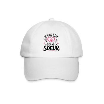 Grande-Soeur Humour Annonce Grossesse - Casquette classique - blanc/blanc - Devant