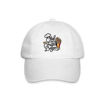 Chef des Frites Belges — Fierté Belge - Casquette classique - blanc/blanc - Devant