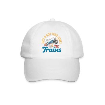 Qui a poussé l’humour drôle sur la locomotive de train - Casquette classique - blanc/blanc - Devant