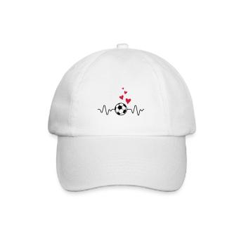 coeur de pouls de football - Casquette classique - blanc/blanc - Devant