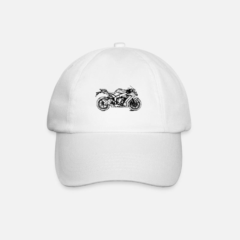 Course de moto moto course machine super athlète - Casquette classique - blanc/blanc