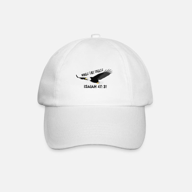 Wings like eagles - Jesaja 40,31 - Bibel Jesus4m3 - Baseballkappe - Weiß/Weiß