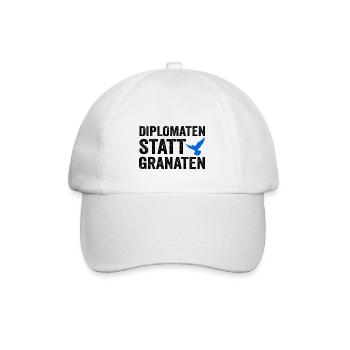 Diplomaten statt Granaten - Baseballkappe - Weiß/Weiß - Vorne