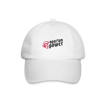 spartan power fitness gym helmet - Baseball Cap - white/white - Front