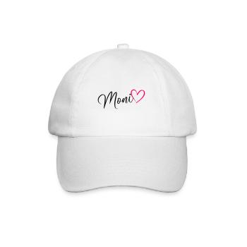 Moni Nom de famille Prénom Coeur Rose - Casquette classique - blanc/blanc - Devant