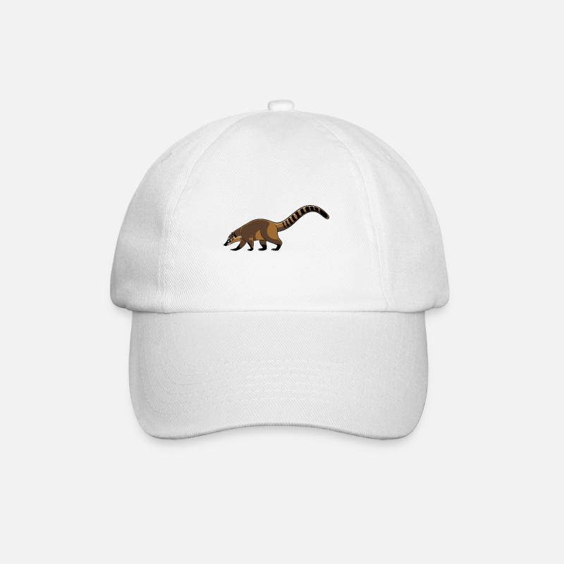 Niedlicher Nasenbär Lieblingstier - Baseballkappe - Weiß/Weiß