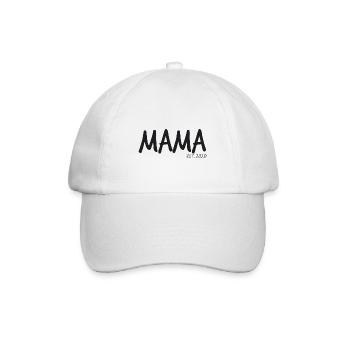 Spruch - Mama EST. 2020 - Baseballkappe - Weiß/Weiß - Vorne