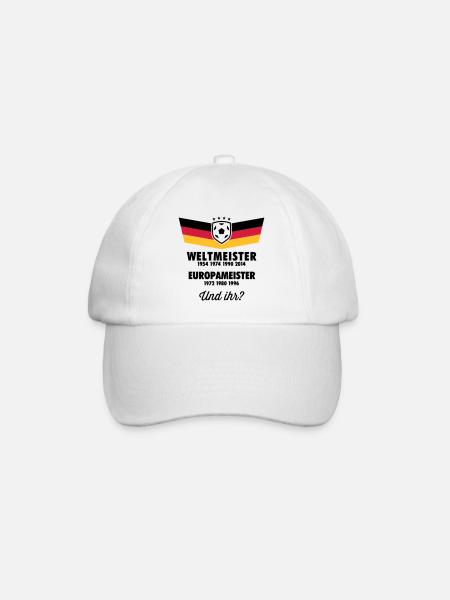 4 MAL WELTMEISTER, 3 MAL EUROPAMEISTER UND IHR? - Baseballkappe - Weiß/Weiß