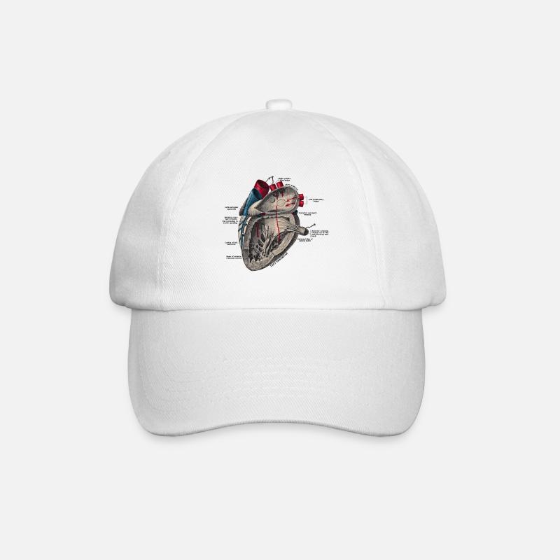 Vintage Heart - Baseballkappe - Weiß/Weiß