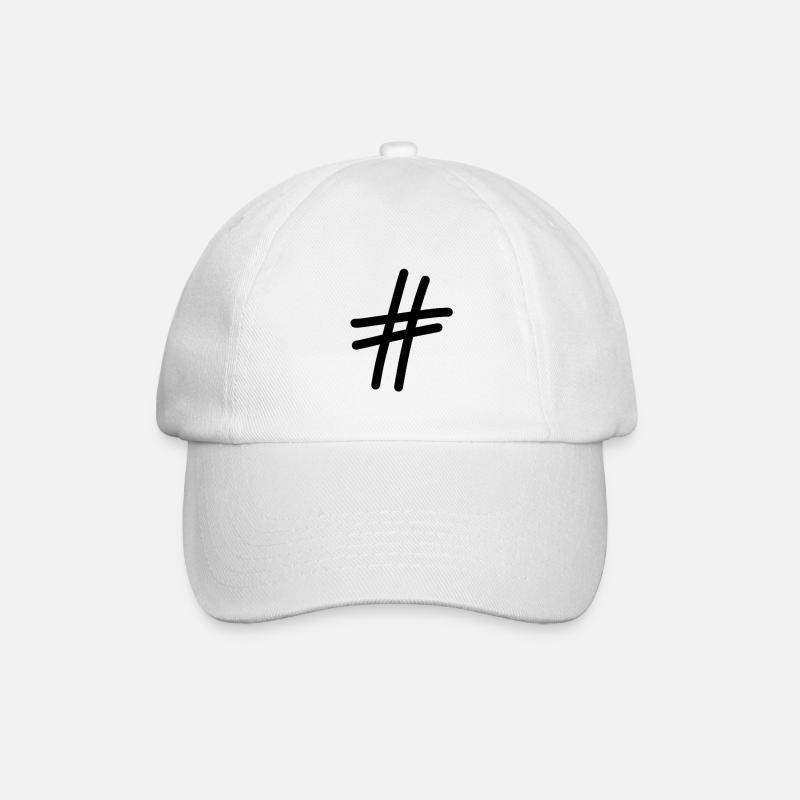 Hashtag - Baseballkappe - Weiß/Weiß