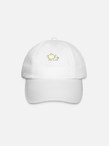 tea time - Baseball Cap - white/white