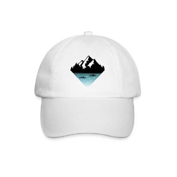 Kayakers, Forrest and Mountains - Canoeing - Baseball Cap - white/white - Front