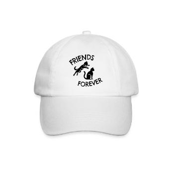 Playing cats Playing Cats Friends forever - Baseball Cap - white/white - Front