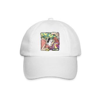 Logement de boîte de fille d’étudiant. T-shirts, sweats à capuche, cadeaux - Casquette classique - blanc/blanc - Devant