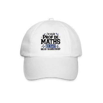 Prof Professeur Maths Métier Humour Cadeau - Casquette classique - blanc/blanc - Devant