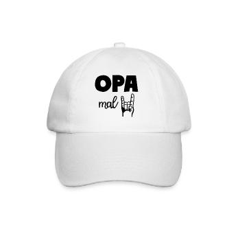 Opa mal Zwei 2 Kinder Rock'n' Roll Großvater - Baseballkappe - Weiß/Weiß - Vorne