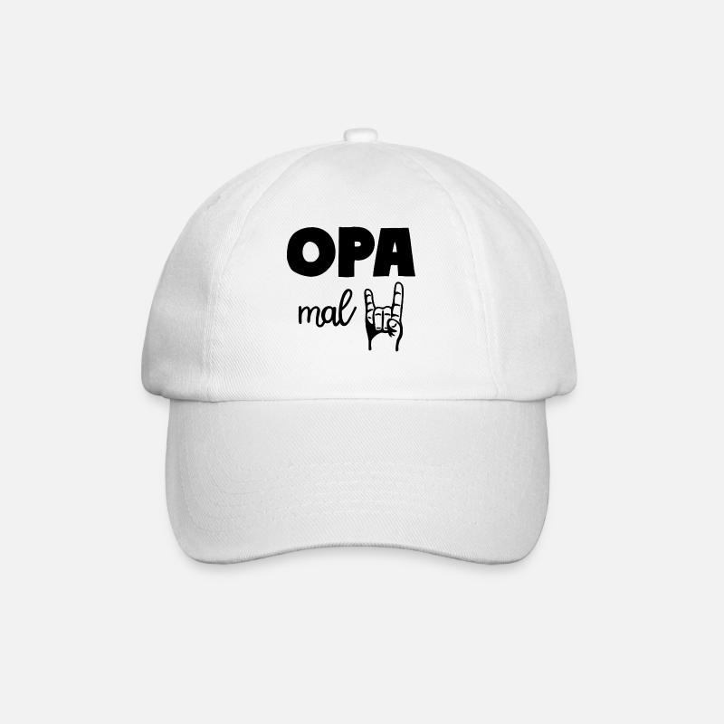 Opa mal Zwei 2 Kinder Rock'n' Roll Großvater - Baseballkappe - Weiß/Weiß