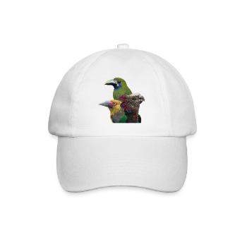 Toucans and parrot - Baseball Cap - white/white - Front