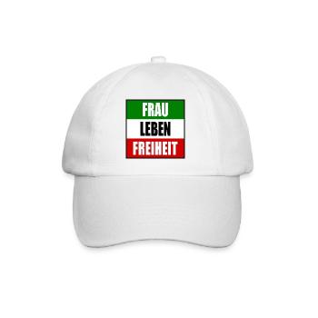 Frau leben freiheit - Baseballkappe - Weiß/Weiß - Vorne